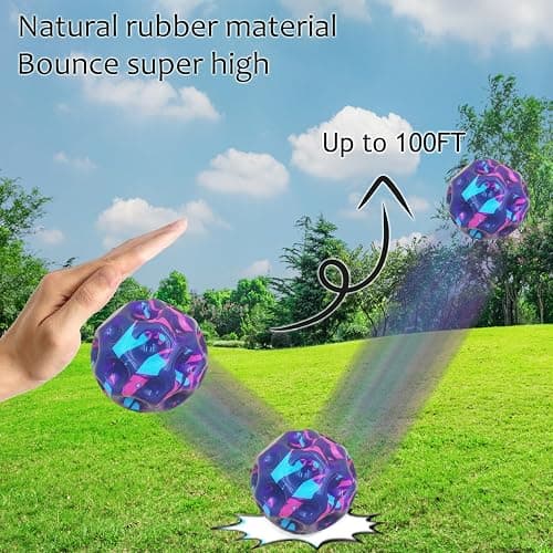 PAKSPAK 4 Pack Moon Bouncy Ball for Kids, Super High Bouncy Balls for Kids, Easter Egg Fillers, Easter Busket Stuffers for Boys thumbnail 3