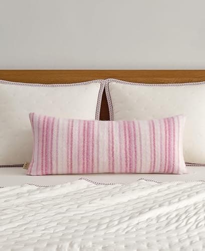UGG Throw Pillow for Couch – Knit Accent Pillow Soft Striped Lumbar Decorative Pillow for Sofa Bed & Home Decor, Pink Living Room Decor, 36" x 14" (Joana) thumbnail 5