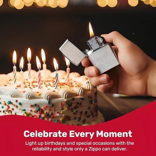 Zippo Classic Brushed Chrome Pocket Lighter - Windproof & Refillable Flip-Top Metal Lighter - Everyday Use Pocket Lighters - Luxury Lighters Made in USA thumbnail 9