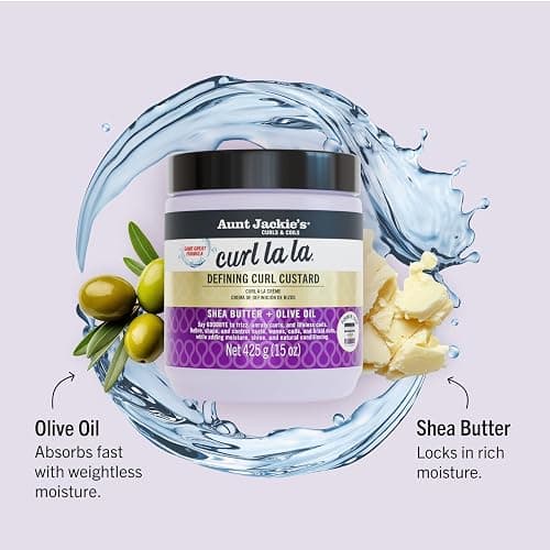 Aunt Jackie's Curl La La, Lightweight Curl Defining Custard, Enriched with Shea Butter & Olive Oil, Basic, 15 Ounce thumbnail 3