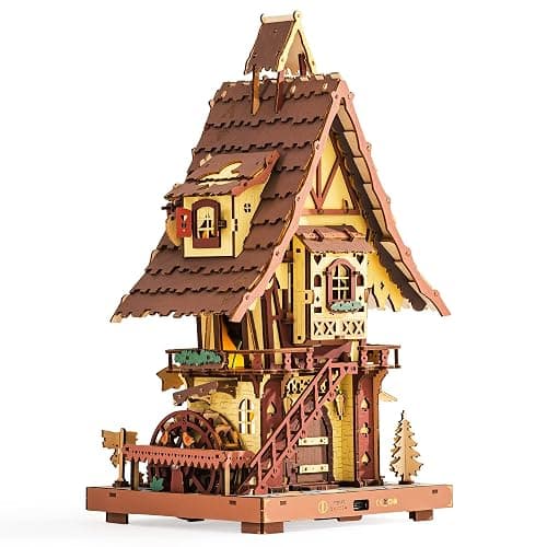 ROKR Cuckoo Clock Mechanical 3D Wooden Puzzle Kit for Adults, DIY Wooden Clock Model Building Set, Unique Home Decor Gift for Women Men thumbnail 9
