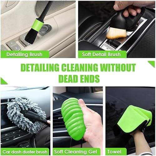 Viewsun 30pcs Car Cleaning Kit, Car Interior Detailing Kit with High Power Handheld Vacuum, Detailing Brush Set, Windshield Cleaner, Cleaning Gel, Complete Auto Accessories for Men, Women thumbnail 4
