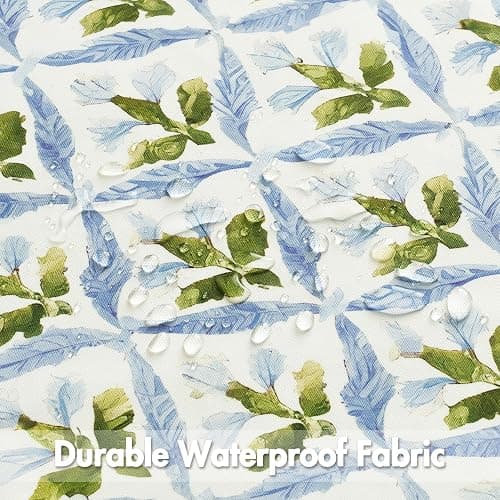MIULEE Floral Decorative Pillow Covers Set of 2,Block Print Throw Pillow Covers Outdoor Boho Farmhouse Vintage Coastal Summer Accent Cushion Covers for Couch paito Garden Sofa 18x18 Inch, Blue-Green thumbnail 3