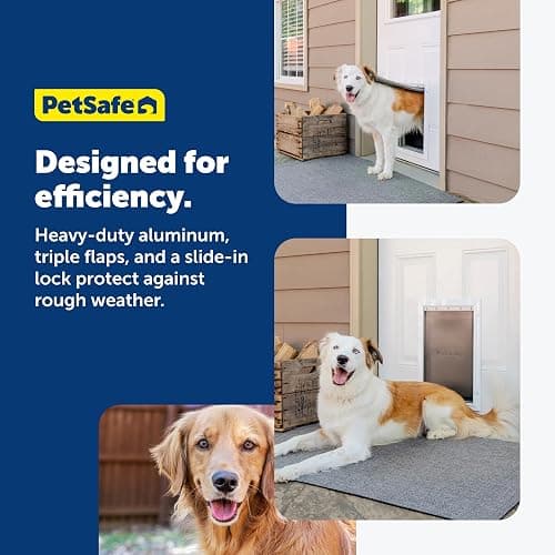 PetSafe Extreme Weather Aluminum Pet Door - Energy-Saving Thermal Barrier Pet Flap with Slide-in Door Locking & Secure Flap Cover - for Dogs Up to 100 lb - Large thumbnail 5