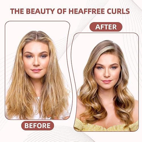 Heatless Curls Overnight Rods - 6 Pcs No-Heat Blowout Hair Curler Set, Hair Rollers for Long Hair with Bonnet for Sleeping thumbnail 4