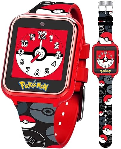 Accutime Pokemon Pokeball Touchscreen Kids Smart Watch - Red Interactive Educational Toy Watch with Camera, Alarm, Calculator for Boys & Girls - POK4230AZ - Image 1