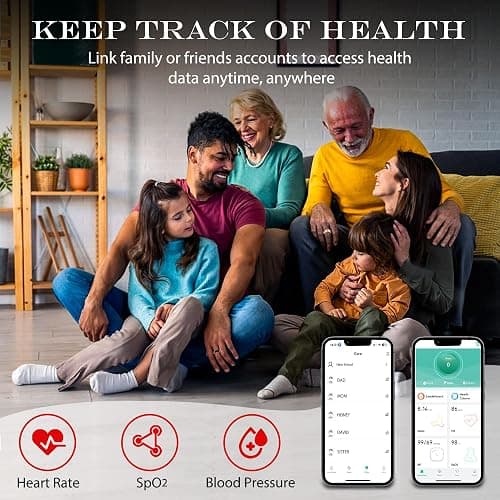 Smart Health Ring for Women Men Fitness Tracker with Heart Rate, Blood Oxygen, Blood Pressure, Sleep Monitoring, Step Counting, IP68 Waterproof for iOS and Android, No APP Fee, Xmas Gifts, Black 8 thumbnail 2