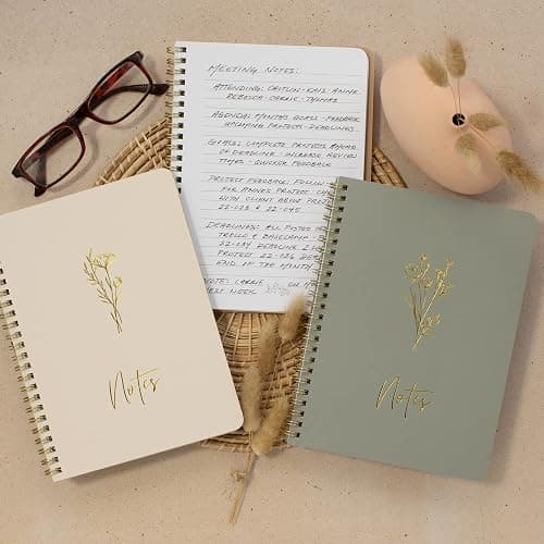 ZICOTO Aesthetic Spiral Notebook Set of 3 For Women - Cute College Ruled 8x6 Journal/Notebook with Large Pockets And Lined Pages - Perfect Supplies to Stay Organized at Work or School thumbnail 2