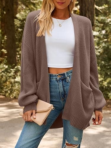 LILLUSORY Womens Oversized Cardigans Soft Knit Cardigan Sweater with Pockets thumbnail 2
