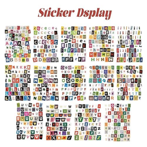 1500Pcs Alphabet Letter Stickers-Ransom Note Style Stickers for Scrapbooking, Scrapbook Supplies,Journaling, Water Bottle, Laptop, DIY Crafts | Vintage Collage & Junk Journal Supplies | Notebook thumbnail 4