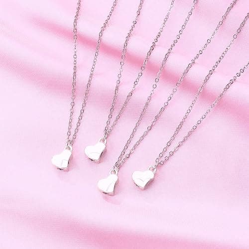 DOYYCA Friendship Necklace Magnetic Matching Four Leaf Clover Best Friend Necklace Gifts for Girls Women Magnet BFF Necklace for 4 thumbnail 2