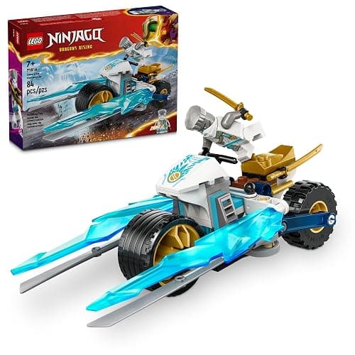 LEGO NINJAGO Zane’s Ice Motorcycle Toy with 1 Minifigure Included, Buildable Model Vehicle, Ninja Gift for Kids Ages 7 and Up, 71816 - Image 1