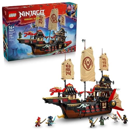 LEGO NINJAGO The Temple Bounty Building Toy - Multi-Level Boat W/6 Ninja Toy Minifigures for Kids, Ages 14+ - Model Building Kit with Display Stand - Dragons Rising Gift for Teen Boys & Girls - 71848 - Image 1