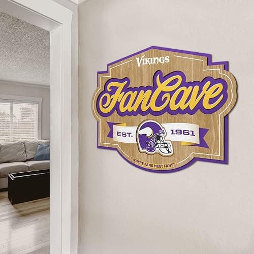 YouTheFan NFL Minnesota Vikings FanCave Wall Art | Ready-To-Hang, 3D Multi-Layered Construction, Floating Wall Mount Design, Great Fan Gift, Officially Licensed Artwork thumbnail 3