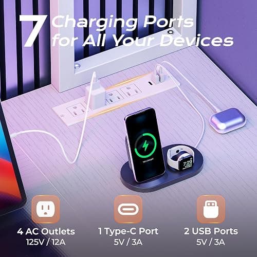 PRAISUN L Shaped Gaming Desk with LED Lights & Power Outlets | Reversible Computer Desk with Storage Shelves & Bag, Large Corner Home Office Desk with Pegboard for Work from Home, White thumbnail 3