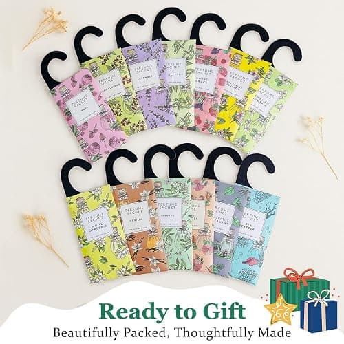 ROSE COTTAGE Large 12 Packs Vanilla Hanging Closet Air Freshener Scented Sachets Long Lasting Smell Goods thumbnail 4