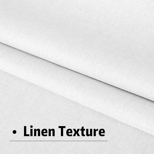 DUALIFE 100% Blackout Linen Pure White Curtains 84 Inch for Living Room Darkening, Bedroom Linen Drapes 84 Inches Long Rod Pocket/Back Tab Heat Blocking Bohemian Pleated Window Curtain(50"x84"x2) thumbnail 7
