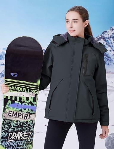WULFUL Women's Waterproof Ski Jacket Warm Winter Coats Windproof Winter Jackets for Women Fleece Lined Windbreaker with Hood thumbnail 2