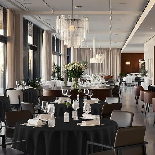 sancua 90 Inch Round Tablecloth Black, 8 Pack - Circle Polyester Fabric Table Cloth for Wedding Party Reception Banquet Birthday, Washable Formal Table Cover (Fit 30-72 Inch Tables) thumbnail 2
