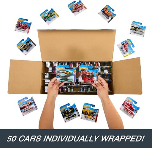 Hot Wheels Toy Cars & Trucks, 50-Pack of 1:64 Scale Vehicles, Individually Packaged (Styles May Vary) (Amazon Exclusive) thumbnail 3
