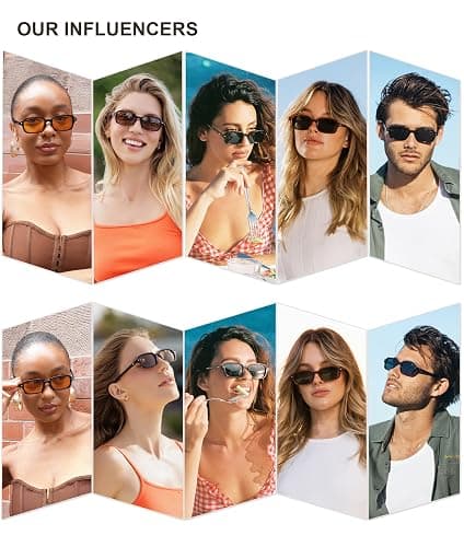 SOJOS Trendy Rectangle Polarized Sunglasses Womens Mens, Small Retro Fashion Thin Slim Square Sunnies SJ2610 thumbnail 3