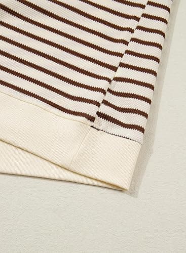 SHEWIN Women Summer Loose Fit Tops Trendy Rib Knit Stripe Shirt Business Dressy Casual 2026 thumbnail 6