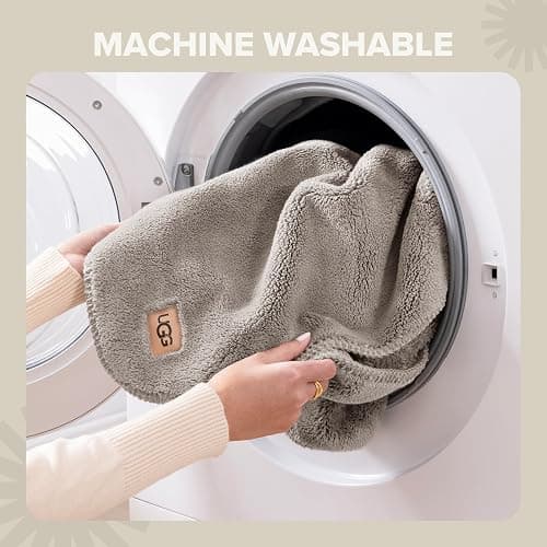 UGG Whitecap Plush Throw Blanket Fleece Soft Fluffy Throw Blankets for Couch or Bed, Home Decor, Luxury, Machine Washable, 50-inch x 70-inch, Light Grey Seal thumbnail 8