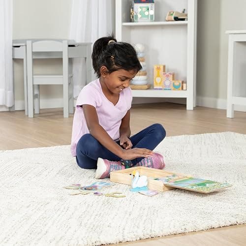 Melissa & Doug Ballerina And Fairy Magnetic Dress-Up Double-Sided Wooden Doll And Swan Pretend Play Set (52 pcs) thumbnail 7