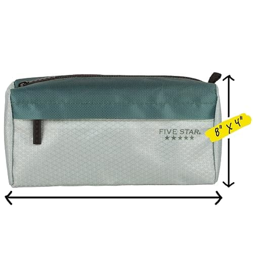Five Star Pencil Pouch, Pen Case, 9-Pocket Zipper Pouch, Storage Organizer for School Supplies Earbuds Chargers Cables Makeup, Green/Juniper (500214F-ECM) thumbnail 3