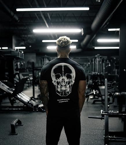 Gymreapers Skull Moisture Wicking T-Shirts for Men - Short Sleeve Workout Gym Shirts - Running Athletic Tees & Dry Fit Tshirt thumbnail 3