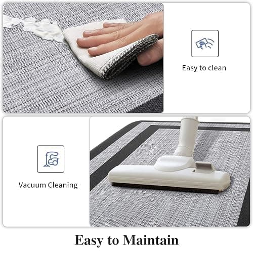 Mattitude Kitchen Mats Set of 2,Cushioned Anti-Fatigue Non-Skid Rug Sets | Ergonomic Comfort PVC Kitchen Mats for Floor,Standing Mat for Kitchen,Floor,Office,Sink,Laundry, Black Frame thumbnail 5