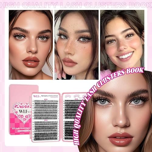 WLF Lash Clusters, 640 Pcs 4 Style 30D+40D+50D+60D Natural Cluster Lashes Individual Lashes D Curl Eyelashes Cluster Extensions DIY Wispy Fluffy Clusters Eyelash Extensions False Eyelashes(Mix9-16 mm) thumbnail 6