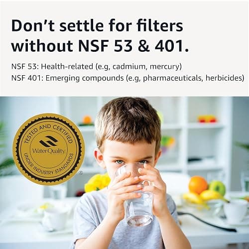 Amazon Basics Enhanced Water Filters for Pitcher, Brita Compatible, 6-Pack | Water filter cartridge, water pitcher filters reduce 9 contaminants, 6-Month Filter, WQA & NSF Certified, BPA-Free thumbnail 5