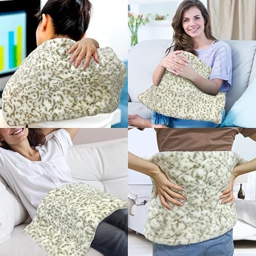 UNOWIX Full Weighted Heating Pad - Plush 2.3LB Hot Heated Pad for Back Pain Relieve, 12 Heating Levels, 8 Timer Settings, Holiday Gifts for Women Men Mom Dad (Leopard Print, 12''×24'' BB) thumbnail 3