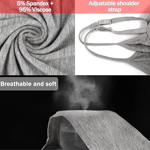 BQTQ 5 Pcs Women's Camisole Tank Top Undershirt Spaghetti Strap Basic Camisoles thumbnail 5