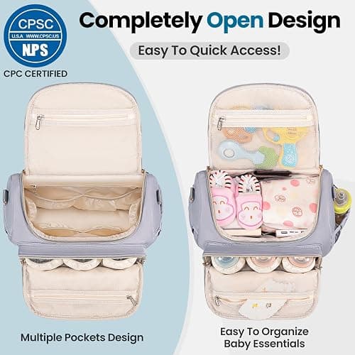 Tealari 4 in 1 Convertible Diaper Bag Backpack,Waterproof Baby Diaper Bag with Changing Pad,Converts into Baby Tote Bag,Diaper Backpack,Stroller Bag and Crossbody Diaper Bag thumbnail 6