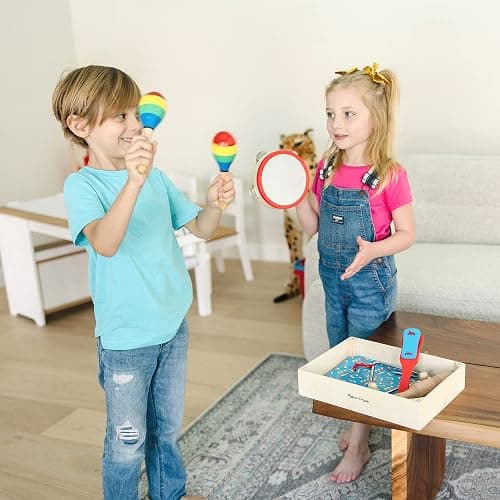 Melissa & Doug Band-in-a-Box Clap! Clang! Tap! - 10-Piece Musical Instrument Set thumbnail 2