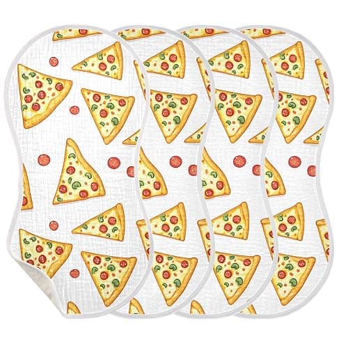 vvfelixl Delicious Sliced Pizza Burp Cloths for Baby Boy Girls Baby Washcloths Burp Rags 1 Pack thumbnail 8