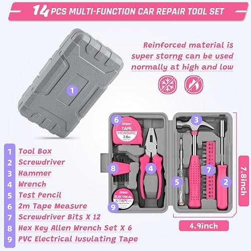 298PCS Roadside Emergency Car Kit- Car Emergency Kit with Jumper Cables, Roadside Emergency Kit for Vehicles, Emergency Car Kit, Car Safety Kits, Gloves,Tow Strap,Tool Kit,Reflective Warning Triangle thumbnail 3
