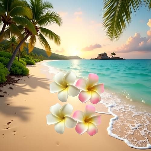 4 Pcs 7cm White and Pink Hawaiian Frangipani Plumeria Foam Head Flower Party Beach Hair Clip Hair Clips thumbnail 6
