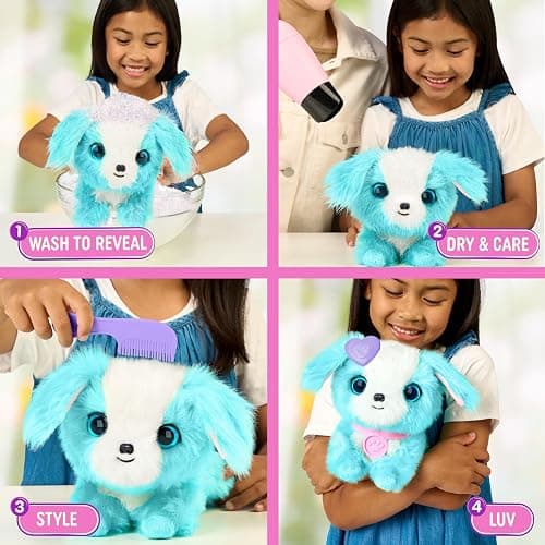SCRUFFALUVS Blue Surprise Pet, Mystery Plush Toys, Stuffed Animals, Wash to Reveal 1 of 3 Rescue Pets: Puppy, Bunny, or Kitty - Includes 8.7" Deluxe Pet Carrier - Styles May Vary thumbnail 4