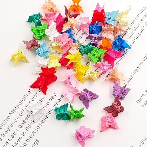 50 Packs Assorted Color Butterfly Hair Clips, Beautiful Mini Butterfly Hair Clips Hair Accessories for Women and Girls (Solid Color) - Solid Color thumbnail 3