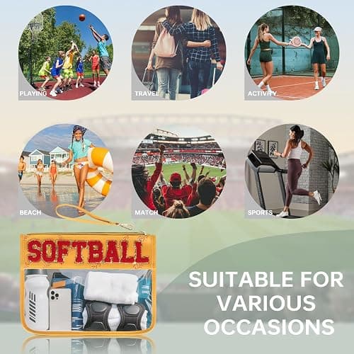 Baseball Gift Bags Baseballs Treat Bags Team Gifts Clear Chenille Letter Zipper Pouch Accessories Stuff Sport Portable thumbnail 6