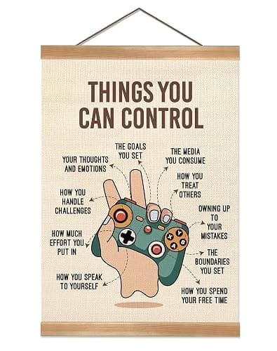 ZTGDA Positive Affirmation Poster,Things You Can Control Poster,Mental Health Gaming Wall Art, Positive Motivational Canvas for Teen Room, Counseling Office, Therapy, or Classroom Decor(Control) - Image 1