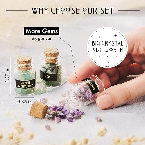 Bulk Crystals and Healing Stones 50 PCS - Real Mini Crystals for Spell Jars - Crystals for Witchcraft - Crystal Sets for Witchcraft Supplies - Real Crystal Witch Healing Crystals for Beginners Set thumbnail 5