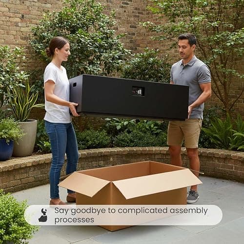 Aeeiua 42" Propane Fire Pit Table Set with Tank Holder, Rectangle 2-Piece Outdoor Firepit Wind Guard, Lid, Glass Stones and Cover thumbnail 6