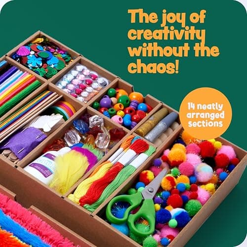 Dan&Darci Arts and Crafts Vault - Craft Supplies Kit in a Box - Birthday Gift for Kids Ages 4 5 6 7 8 9 10 11 & 12 Year Old Girls & Boys - Crafting Set Kits - Gift Ideas for Kid Art Activity Gifts thumbnail 4