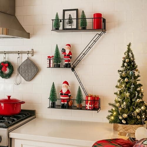 KOTIJOKI Fire Escape Wall Shelf – New York Decorative Floating Shelf – Wall Art Ladder Shelf – Black Metal Trinket Shelves for Bedroom, Home, Office, Storage and Display (2.5-Tier) thumbnail 2