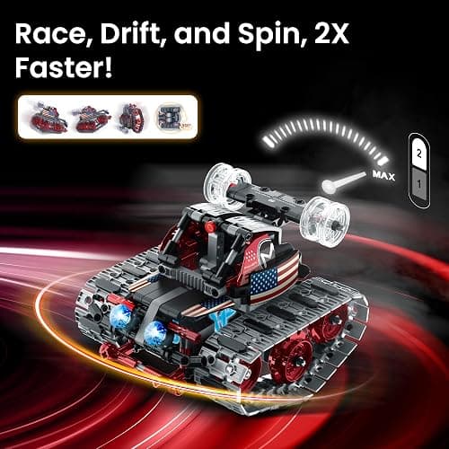 Sillbird Robot Building Kit with Remote Control Gifts for Kids Boys Ages 8-12, STEM Coding Robotic Technic Tracked Racer Car Toys for Birthday - Build 4in1 Model with 631 Pieces thumbnail 5