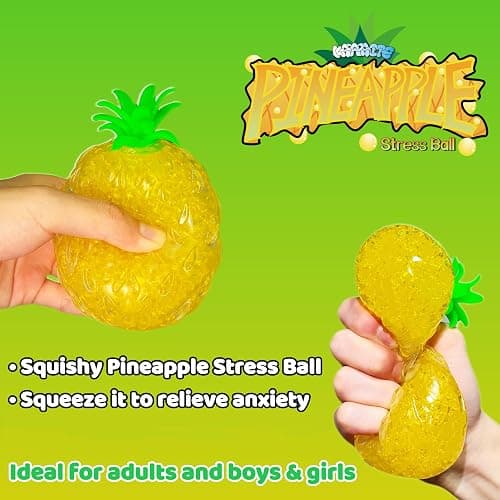 Pineapple Squishy Stress Balls (1 Pack) Stretchy Fruit Stress Relief Squishy Ball for Adults, Vase Filler, Home Decoration, Ideal for Relax, Focus, Christmas Decoration, Easter Basket Stuffers thumbnail 5